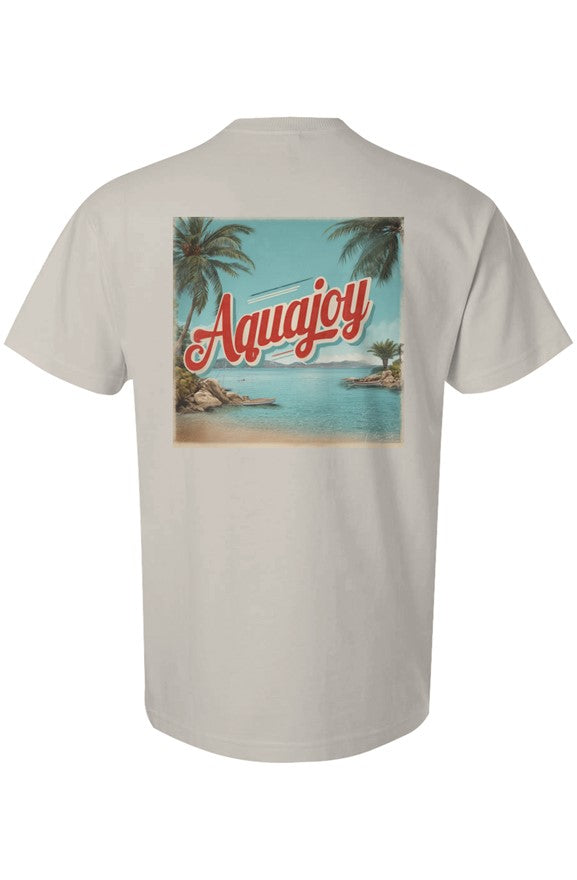 Aquajoy - Mens Premium 6.5oz T-Shirt - Front and Back Design - Retro / Beach 2