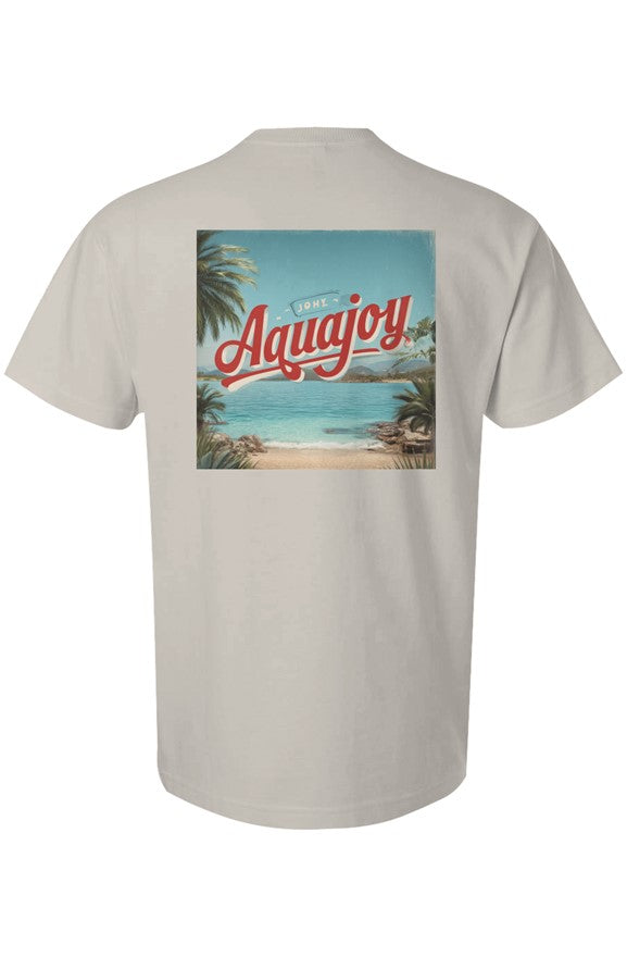 Aquajoy - Men's Premium 6.5oz T-Shirt - Front and Back Design - Retro/Beach