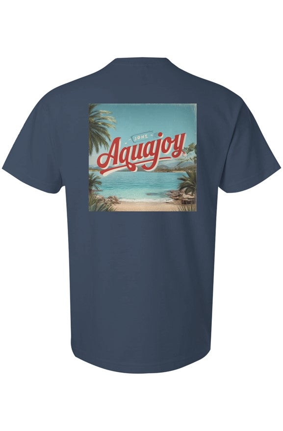 Aquajoy - Men's Premium 6.5oz T-Shirt - Front and Back Design - Retro/Beach