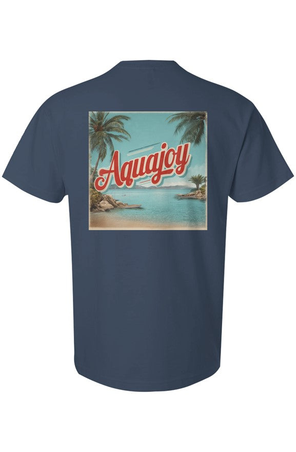 Aquajoy - Mens Premium 6.5oz T-Shirt - Front and Back Design - Retro / Beach 2