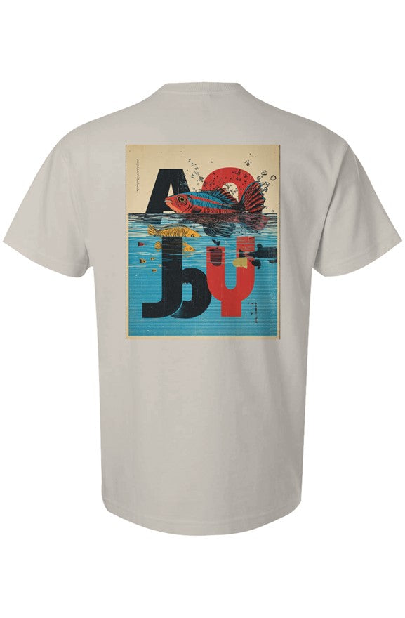 Aquajoy - Men's Premium 6.5oz T-Shirt - Front and Back Design - Retro / Fish