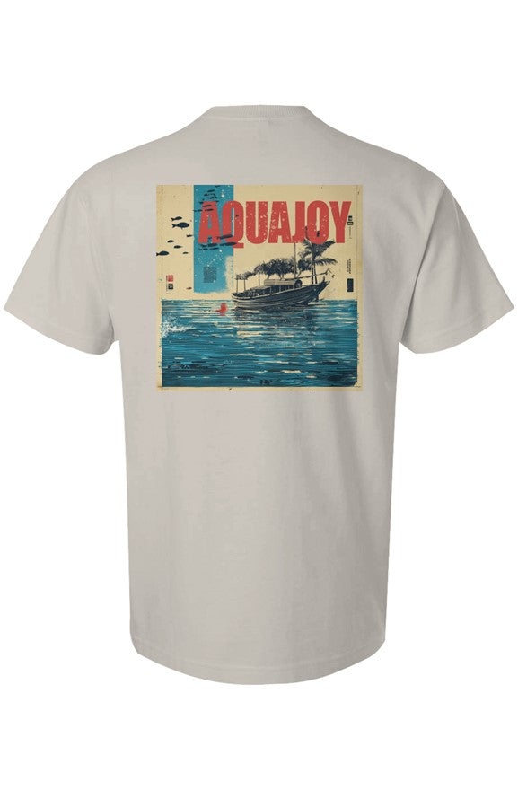 Aquajoy - Men's Premium 6.5oz T-Shirt - Front and Back Design - Boat
