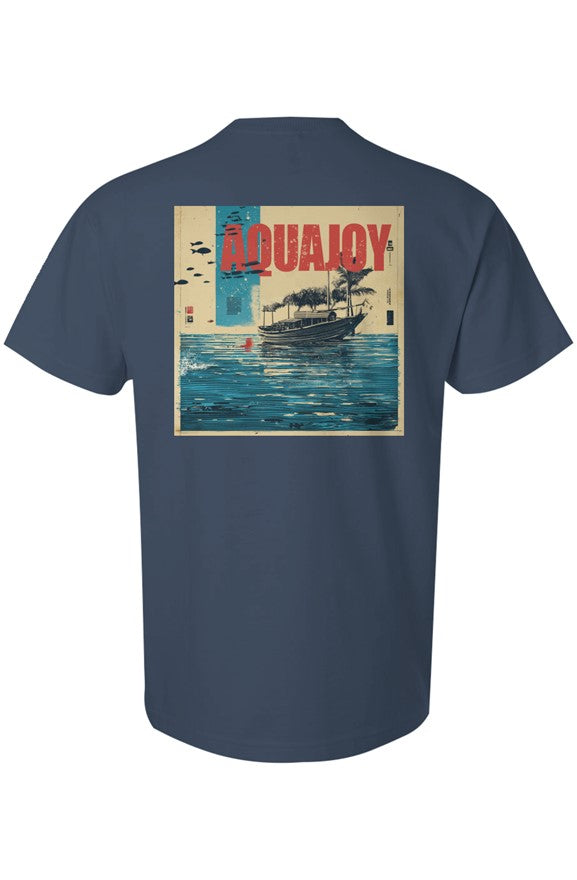 Aquajoy - Men's Premium 6.5oz T-Shirt - Front and Back Design - Boat