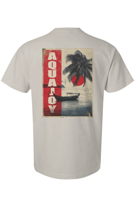 Aquajoy - Men's Premium 6.5oz T-Shirt - Front and Back Design - Sunset